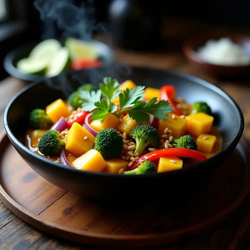 Curry Japonés de Konnyaku y Verduras: Receta Keto con Salsa de Cúrcuma y Jengibre