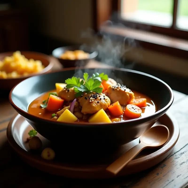 Curry Japonés de Pollo y Kokum: Receta Reconfortante con Toque Cítrico