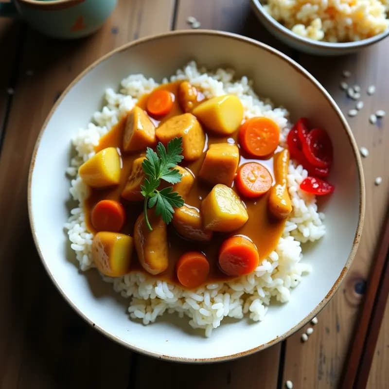Curry Japonés de Pollo y Zanahoria con Arroz Basmati: Receta en Olla Lenta