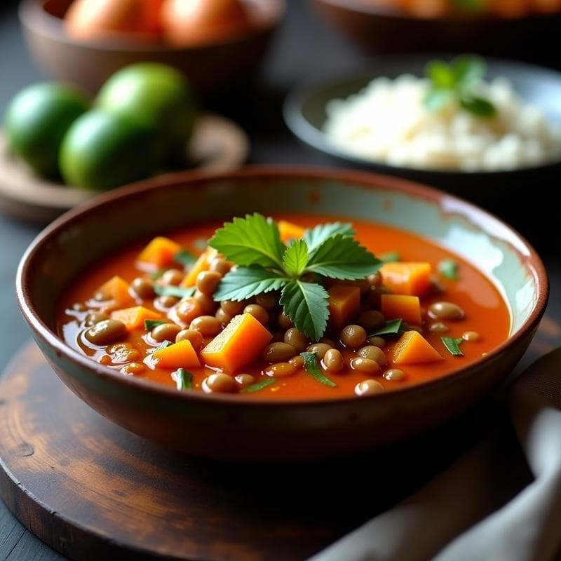 Curry de Lentejas Beluga y Calabaza Butternut: Receta en Olla Express con Toque de Tamarindo