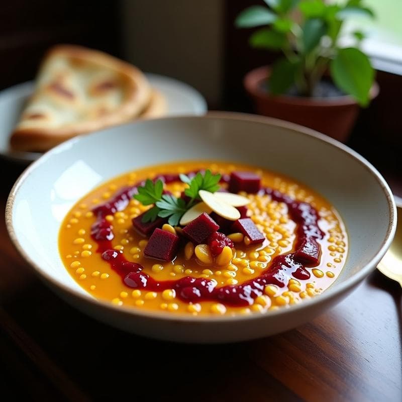 Curry de Lentejas Corail y Remolacha: Receta Vegana en Olla Express con Toque Francés