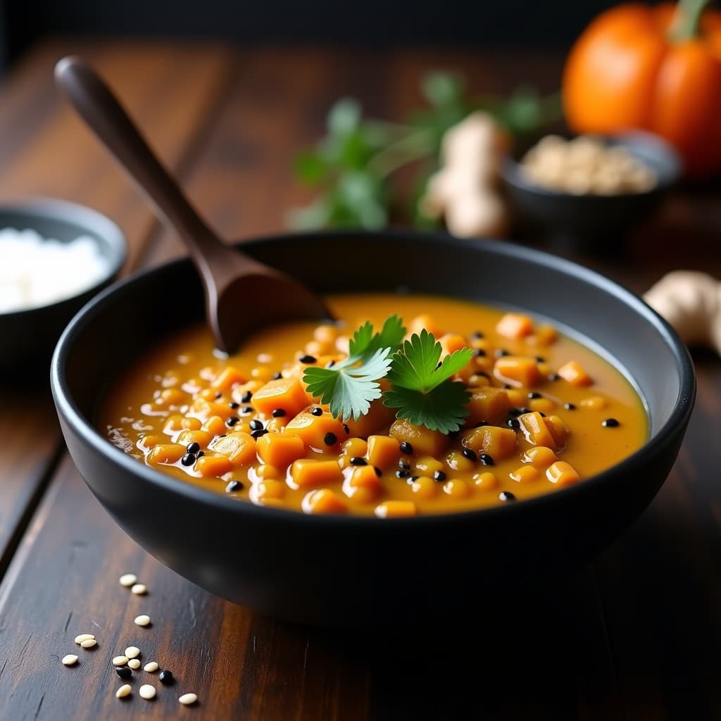 Curry de Lentejas Corail y Calabaza Kabocha: Receta Japonesa en Olla Express