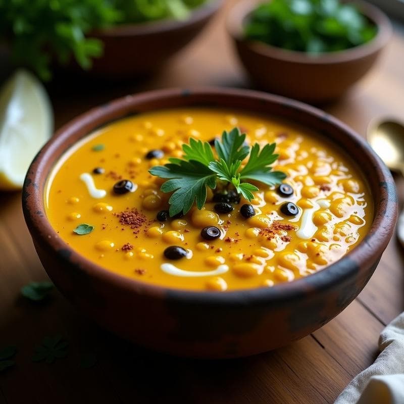 Curry de Lentejas Rojas y Hoja de Mostaza: Receta Benglí Keto en Thermomix