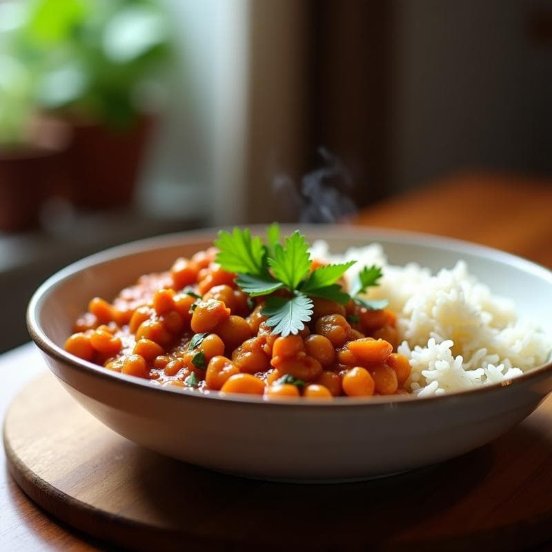 Curry de Lentejas Rojas Rápido: Receta Express en Airfryer con Toque Indio Auténtico