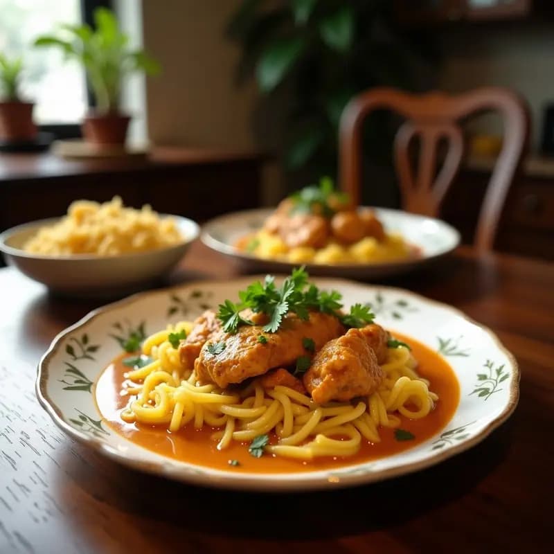 Curry Roja Tailandesa con Pollo y Anacardos: Receta Picante y Cremosa en Olla Rápida