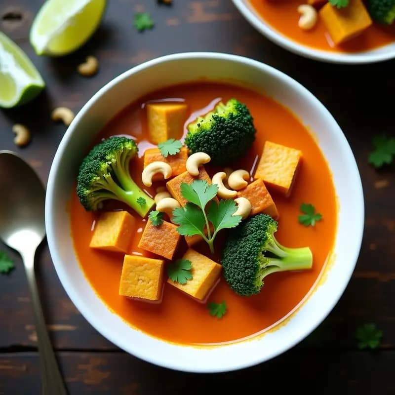 Curry Roja Tailandesa con Tempeh y Brócoli: Receta Vegana en Olla Express