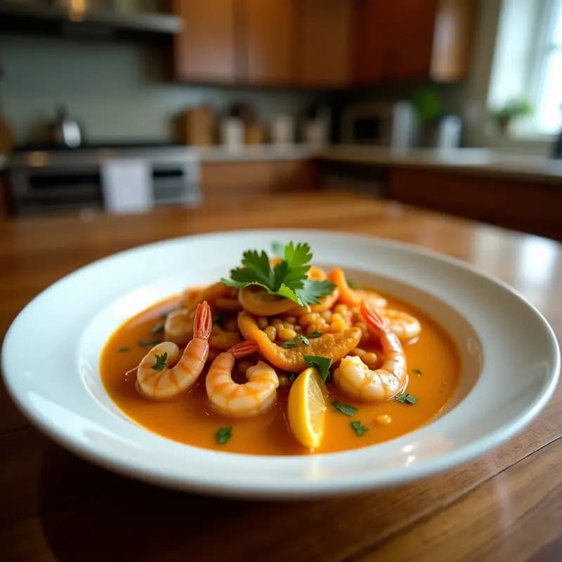 Curry Rojo Tailandés con Garnelos y Ananás: Receta Picante y Dulce en 20 Minutos