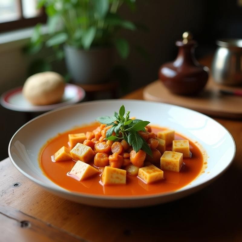 Curry Rojo Tailandés con Champiñones y Tofu: Receta Vegana Rápida y Reconfortante