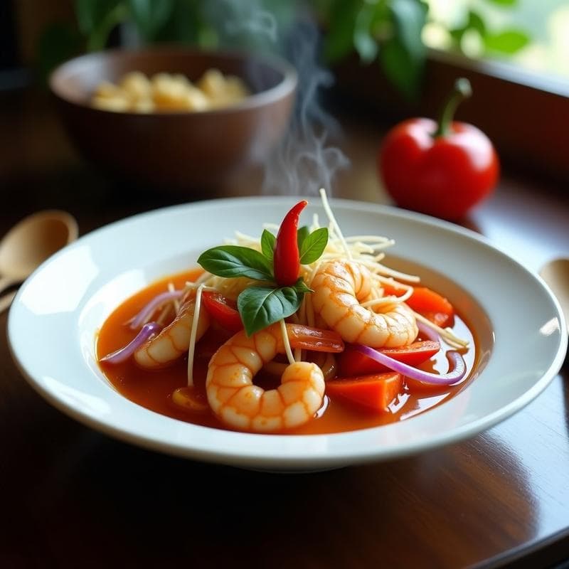 Curry Rojo Tailandés con Gambas: Receta Express en Airfryer con Toque Picante
