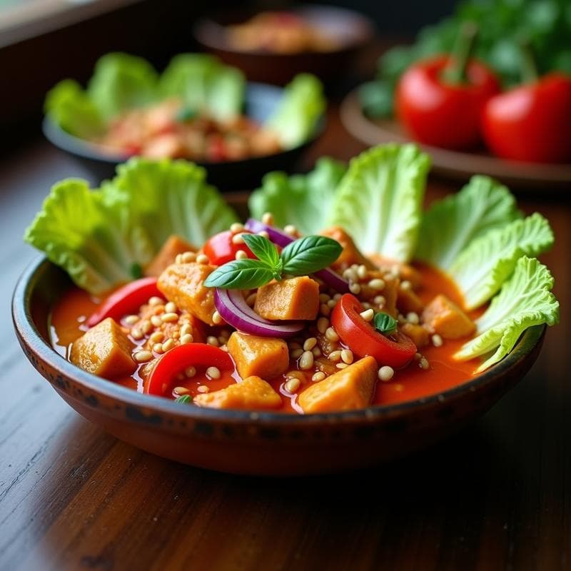 Curry Rojo Tailandés con Lechuga Crujiente: Receta Auténtica y Sin Gluten en 30 Minutos