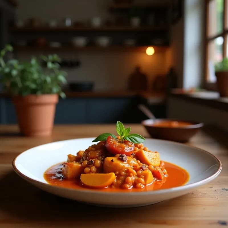 Curry Rojo Tailandés con Panela y Café: Receta Única y Reconfortante en 30 Minutos