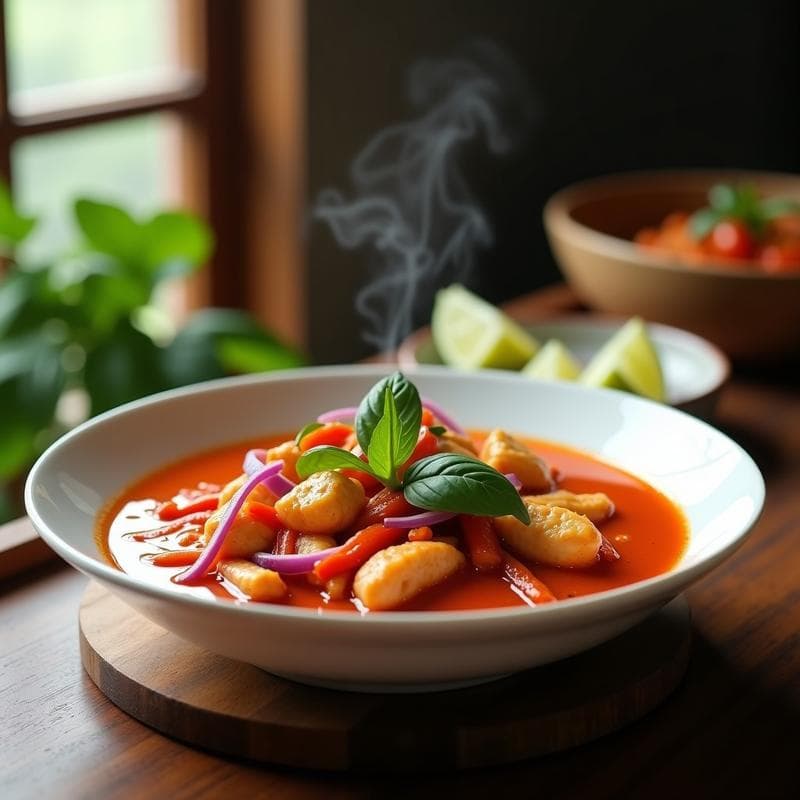 Curry Rojo Tailandés con Pechuga: Receta Express en 20 Minutos y Alto en Proteína