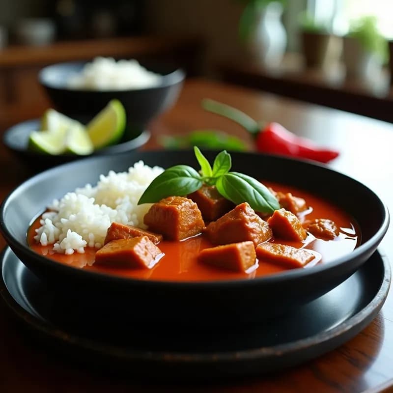 Curry Rojo Tailandés con Ternera: Receta en Airfryer en 25 Minutos y Bajo en Grasas