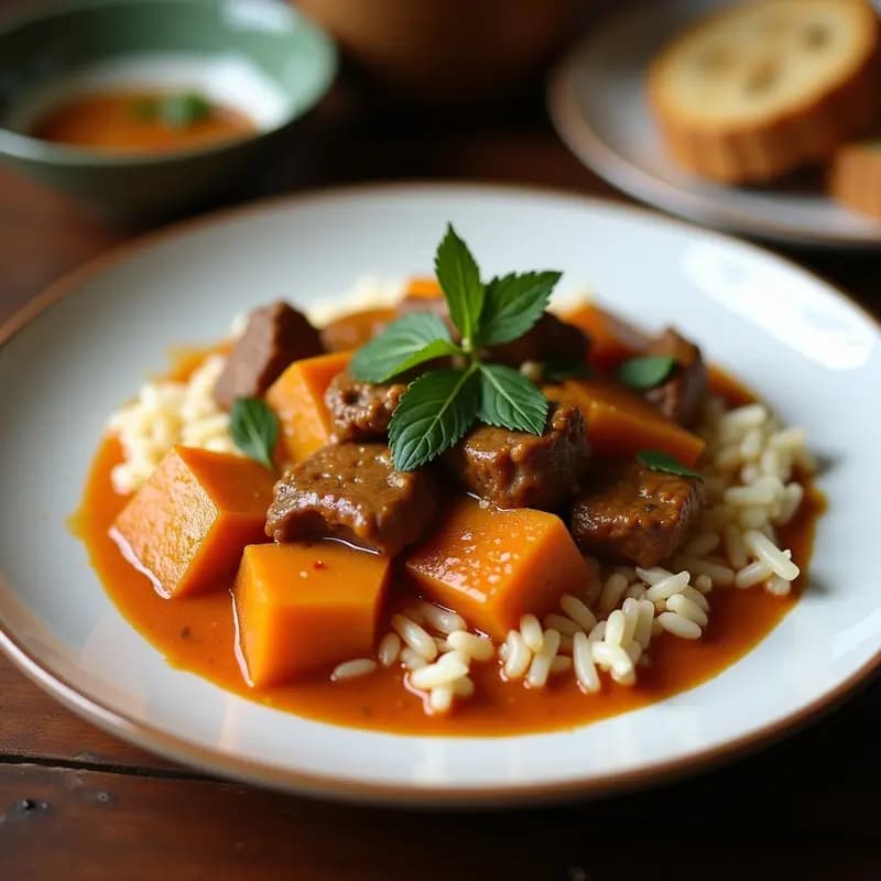Curry Rojo Tailandés con Ternera y Calabaza Japonesa: Receta Picante y Aromática