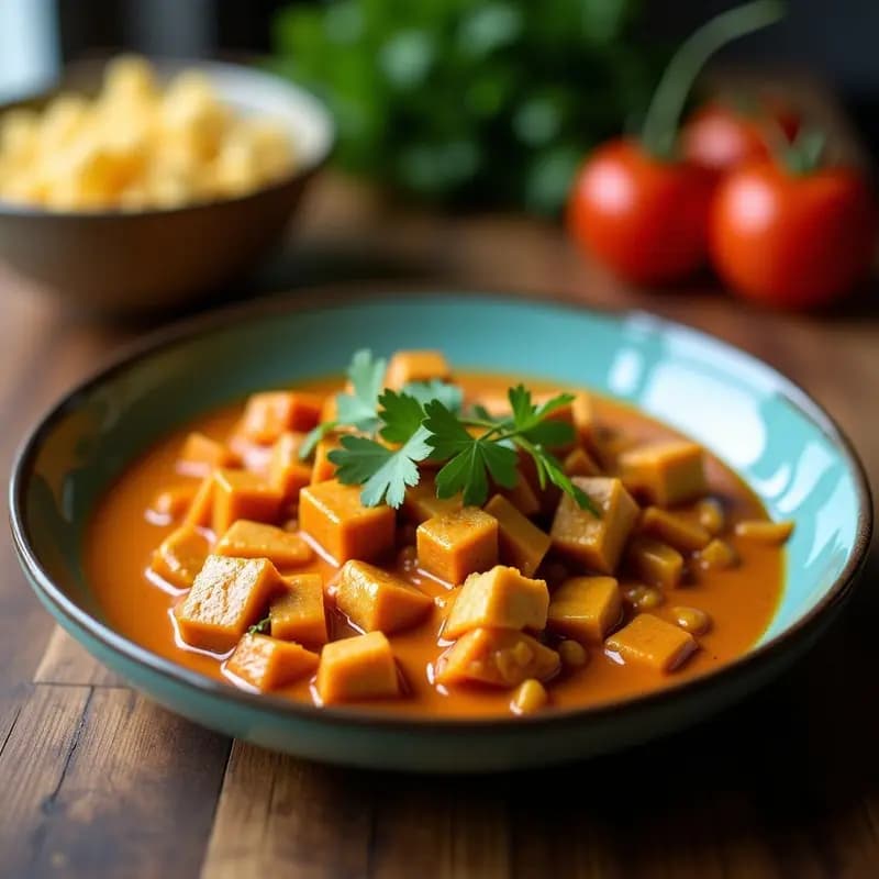 Curry Rojo Tailandés con Tofo y Calabaza Kabocha: Receta Picante y Vegana en 20 Minutos