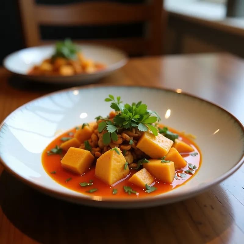 Curry Rojo Tailandés con Tofu y Piña: Receta Vegana en 25 Minutos con Toque Dulce-Picante