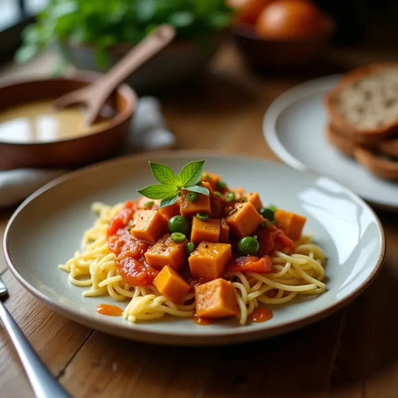 Curry Rojo Tailandés con Tofu: Receta de Temporada en 25 Minutos con Verduras Frescas
