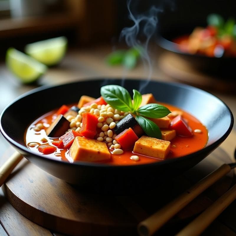 Curry Rojo de Ternera Vegano en Thermomix: Receta Ultraaromática y Sin Lácteos en 30 Minutos