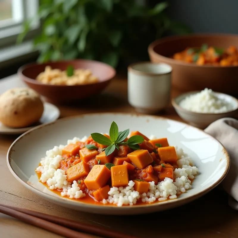 Curry Rojo Vegano con Tofu y Coco: Receta Alta en Proteína en 25 Minutos