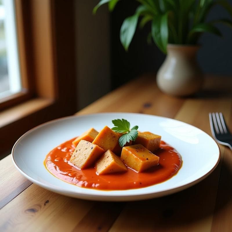 Curry Rojo Vegano con Tofu y Lechuga Morada: Receta Tailandsa en 20 Minutos