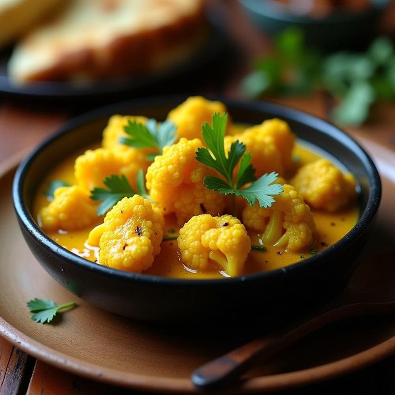 Curry de Coliflor Rostizada: Receta India en Horno con Especias Auténticas en 30 Minutos