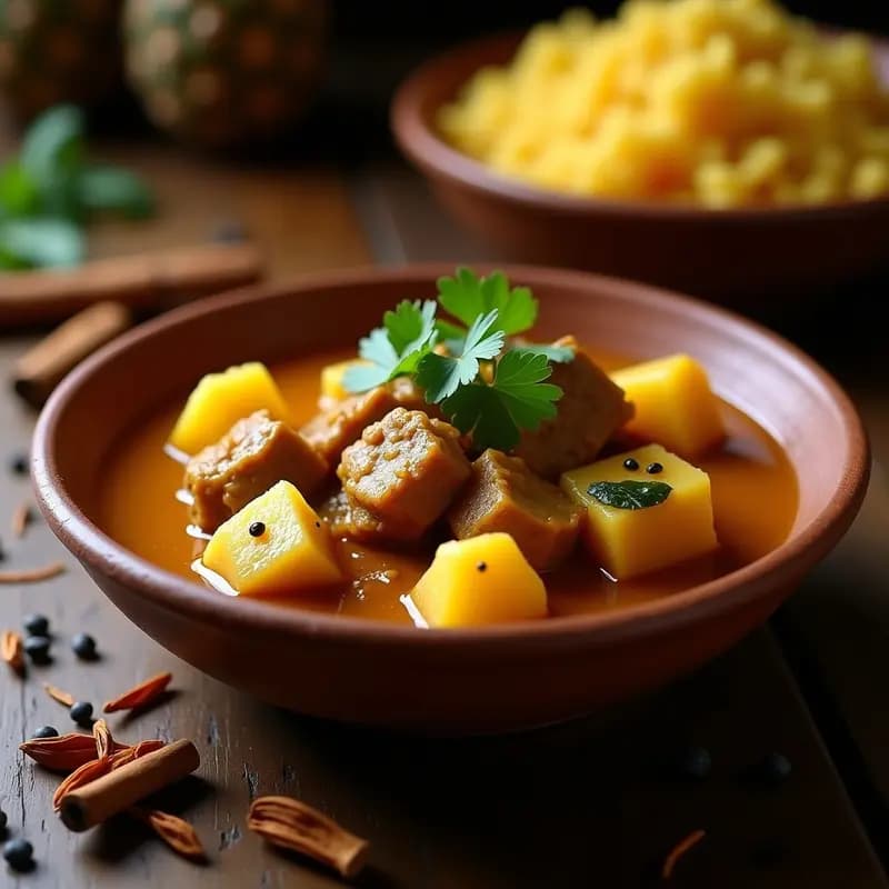 Sři Lanka de Cerdo y Piña: Curri Ceilanés Dulce y Picante en Olla Lenta
