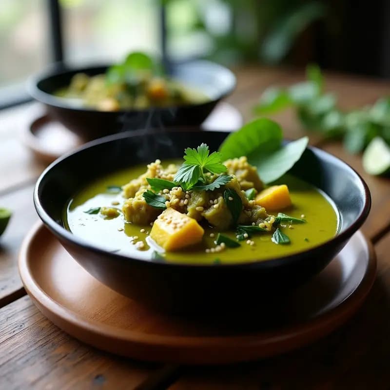 Curry Tailandés de Jackfruit y Espinacas: Receta Vegana Picante y Cremosa en Olla Rápida