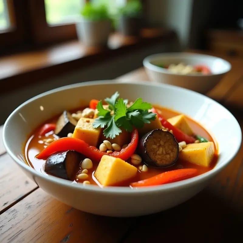 Curry Thai de Berenjena en Airfryer: Receta Vegana en 20 Minutos con Toque Picante