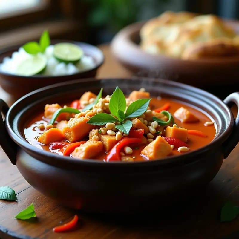 Curry Thai con Poleo: Receta de Cocido Lento con Aroma Herbal y Picante