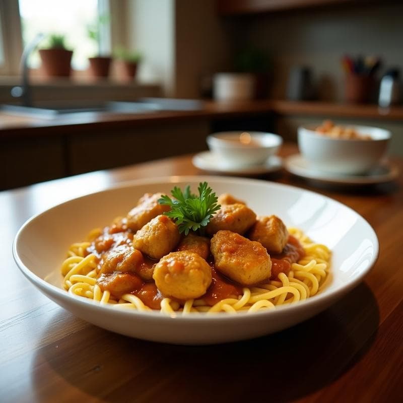 Curry Tailandés de Pollo y Cacahuete en Airfryer: Receta Rápida y Alta en Proteína