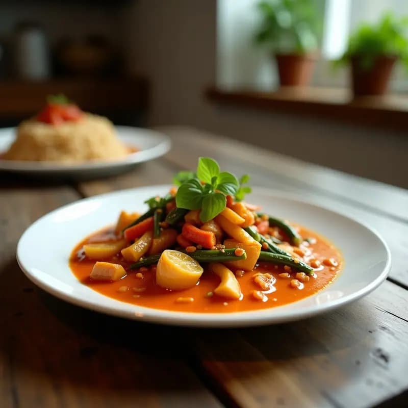 Curry Thai Rojo con Pollo y verduras: Receta Picante en Olla Express
