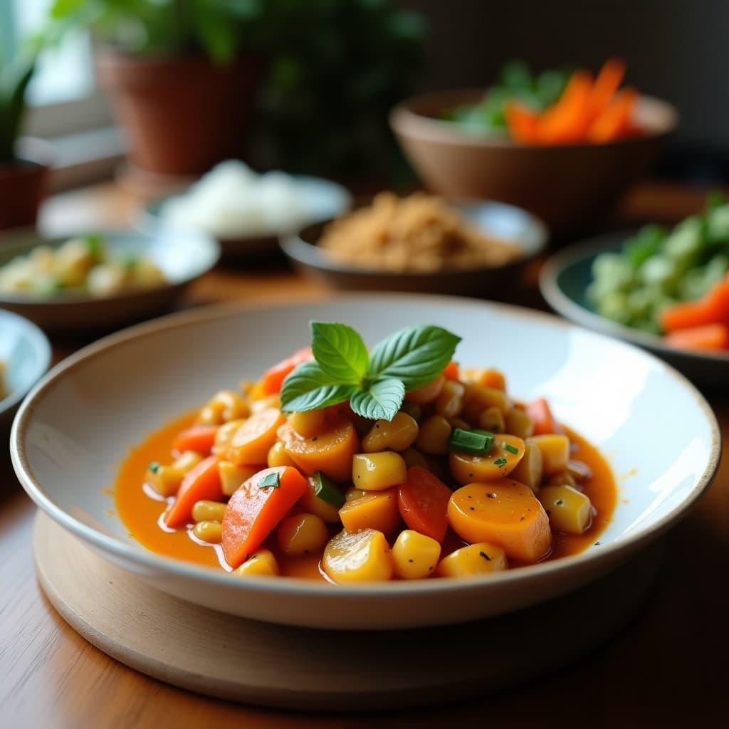 Curry Thai de Verduras y Coco: Receta en Olla Lenta con Sabor Auténtico en 4 Horas