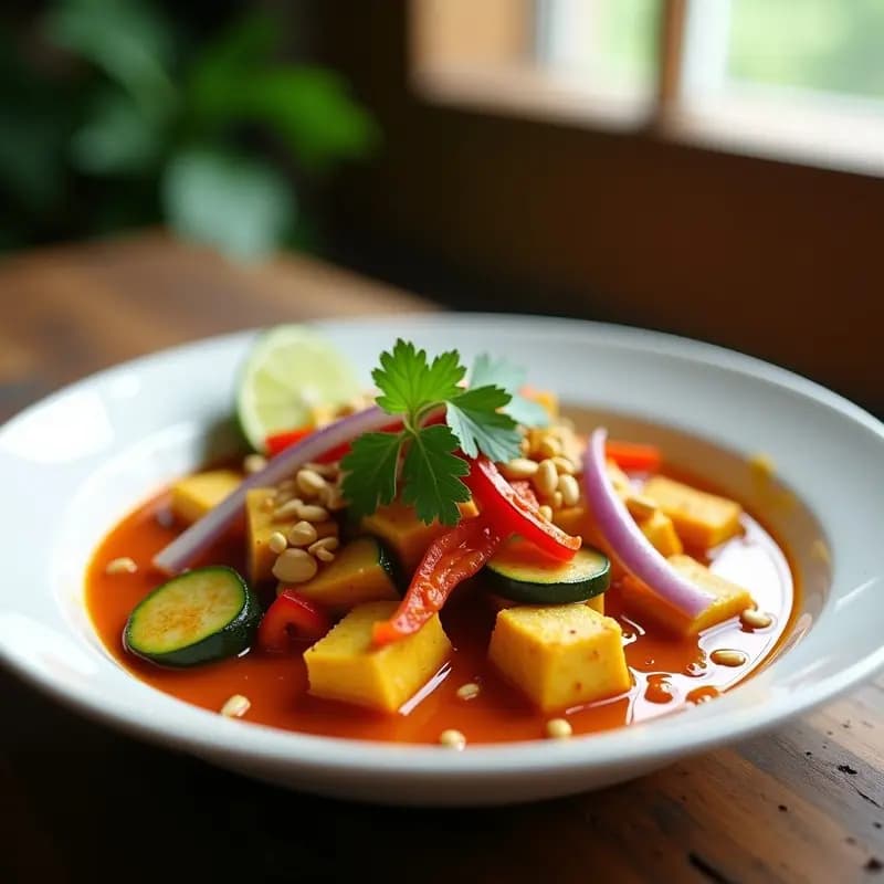 Curry Tailandés de Verduras y Tofu: Receta Rápida en Airfryer con Menos Calorías
