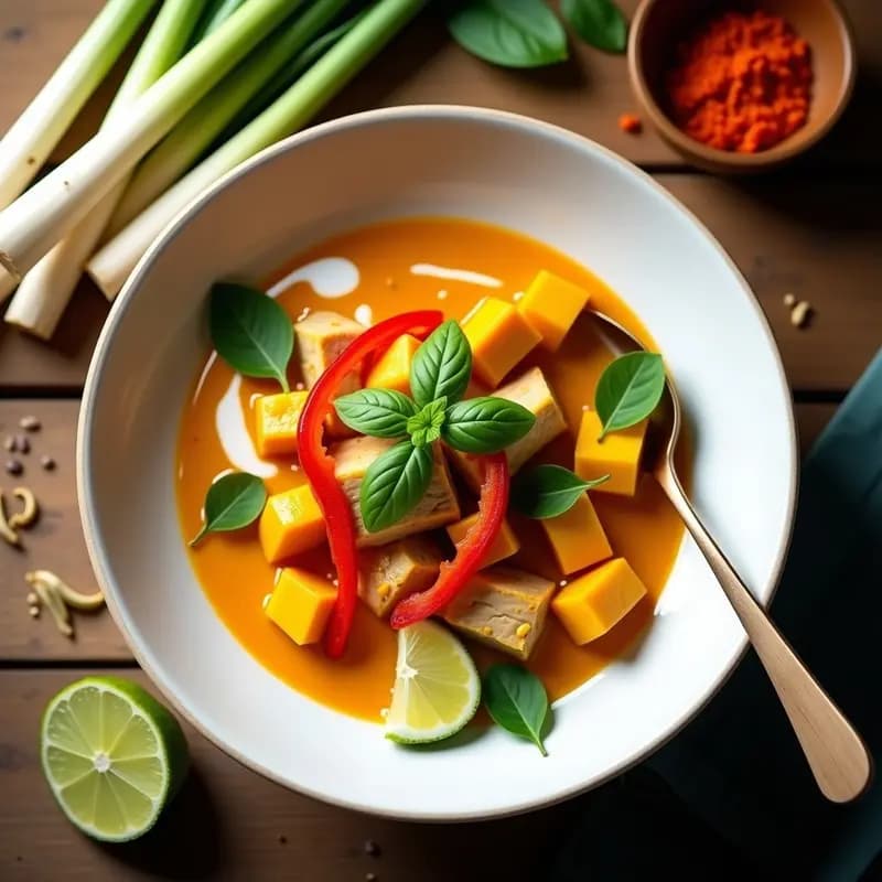 Curry Thai de Calabaza y Lemongrass: Receta de Primavera en 25 Minutos con Toque Exótico