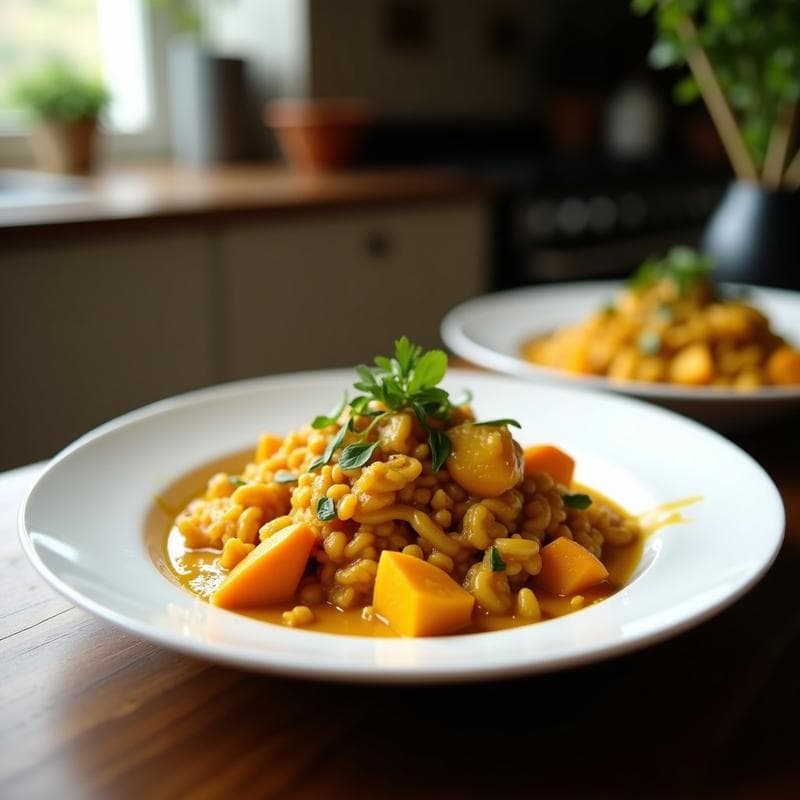 Curry Tailandés de Verniega y Queso Panela: Receta Vegana con Umami en 25 Minutos