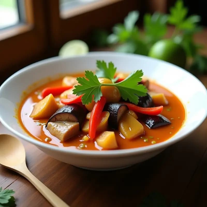Curry Thai de Berenjenas y Tamarindo: Receta Picante y Aromática en 30 Minutos