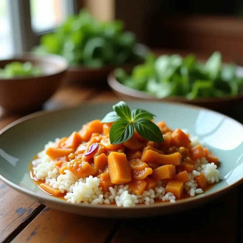 Curry Tailandés de Verniz de Coco y Lechuga Morada: Receta Auténtica en 25 Minutos
