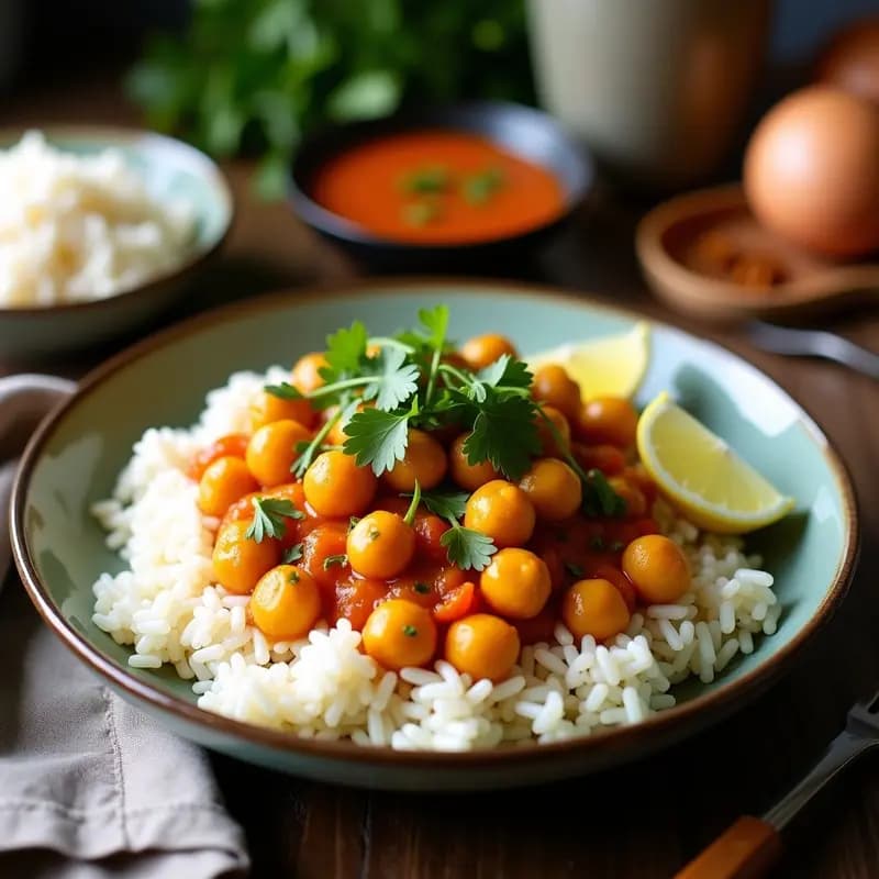 Curry Vegano de Coco y Garbanzos: Receta Rápida en Airfryer con Toque Tailandés