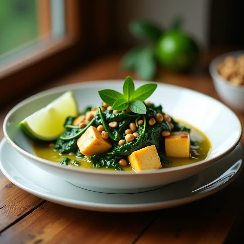 Curry Verde con Espinacas y Tofu: Receta en Airfryer Ultraaromática en 20 Minutos