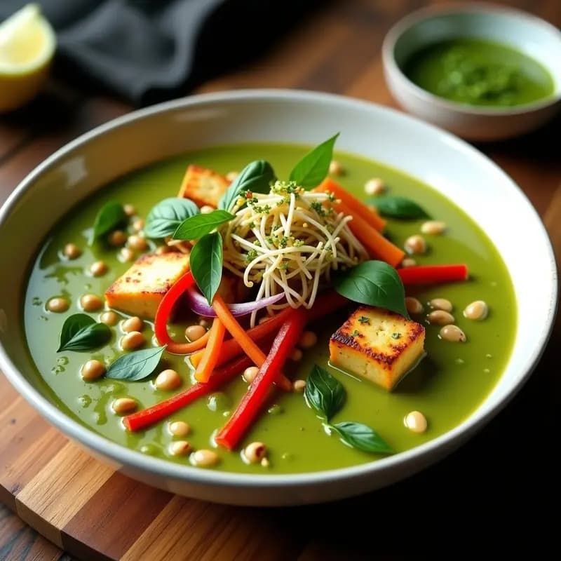 Curry Verde Tailandés con Espirulina y Tofu: Receta Detox y Alta en Nutrientes