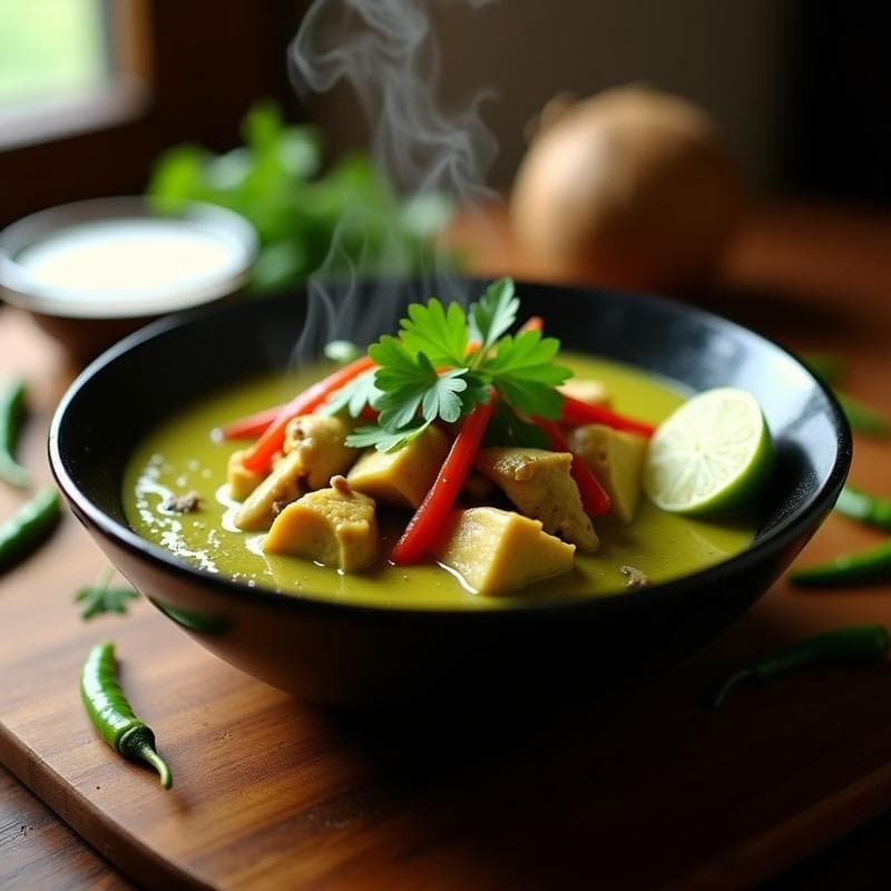 Curry Verde con Jengibre en Airfryer: Receta Tailndesa Ultracremosa en 20 Minutos
