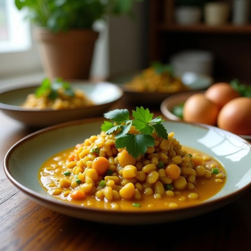 Curry Verde de Lentejas Rojas y Coco: Receta Tailandesa Express con Toque Cremoso