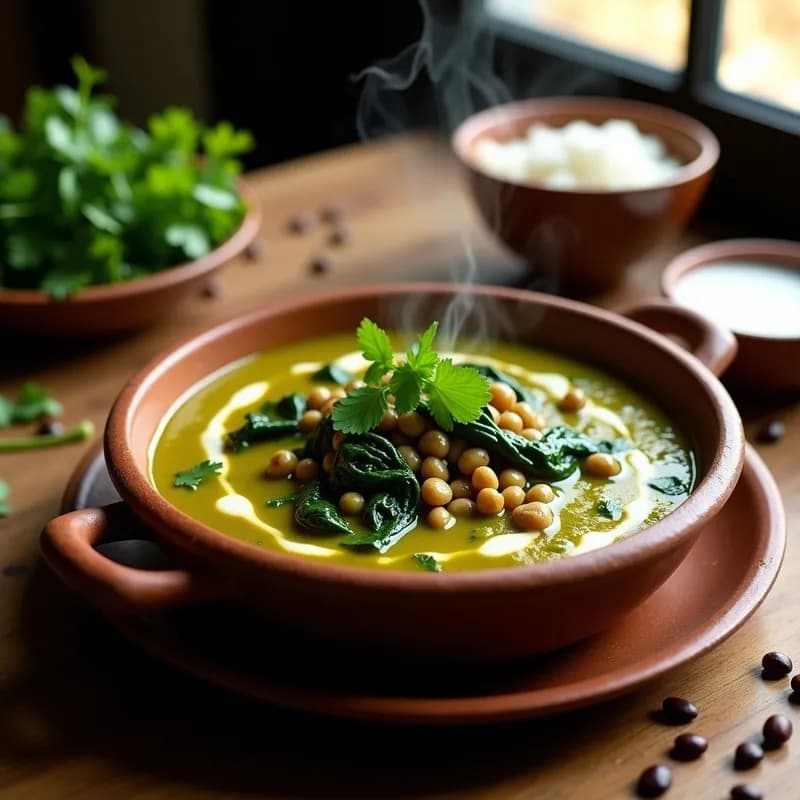 Curry Verde Peruano con Lentejas y Espinacas: Receta Alta en Hierro en 30 Minutos