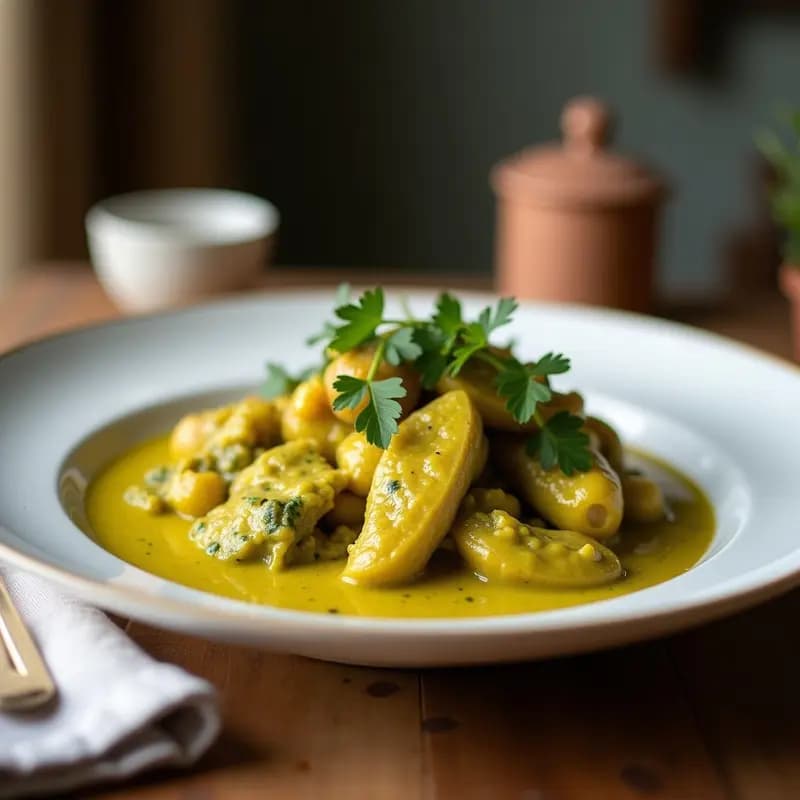 Curry Verde Tailandés con Pollito de Codorniz y Berenjena: Receta Exótica y Alta en Hierro