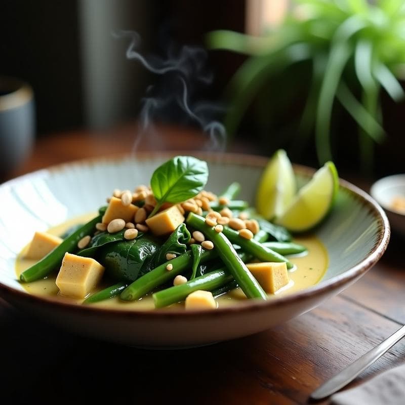 Curry Verde Tailandés con Garnzas y Espinacas: Receta en Olla Lenta y Alta en Proteína