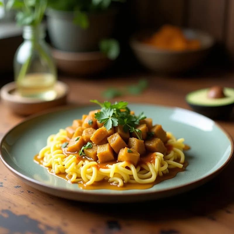 Curry Verde Tailandés con Jackfruit: Receta Vegana en Pan Tostado Crujiente