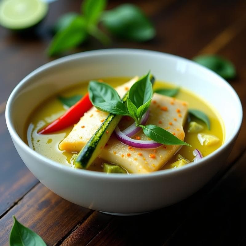 Curry Verde Tailandés de Pescado: Receta en Airfryer Sin Vigilar con Umami Explosivo