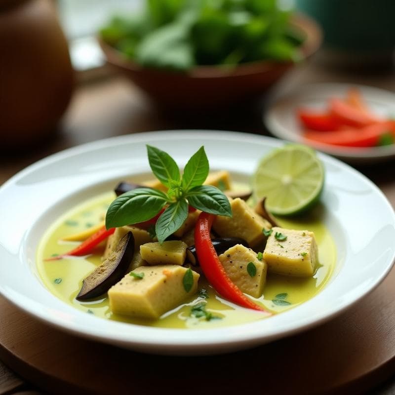 Curry Verde Tailandés con Pollo: Receta en Ollas Superpuestas con Sabor Auténtico en 2 Capas