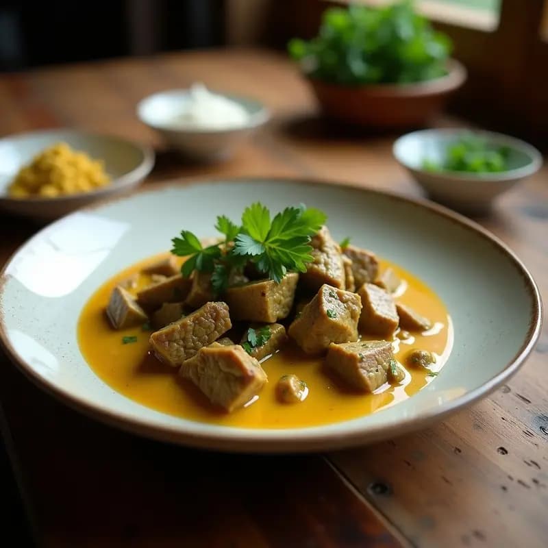 Curry Verde Tailandés de Ternera: Receta Picante y Cremosa en Wok con Arroz Jasmine