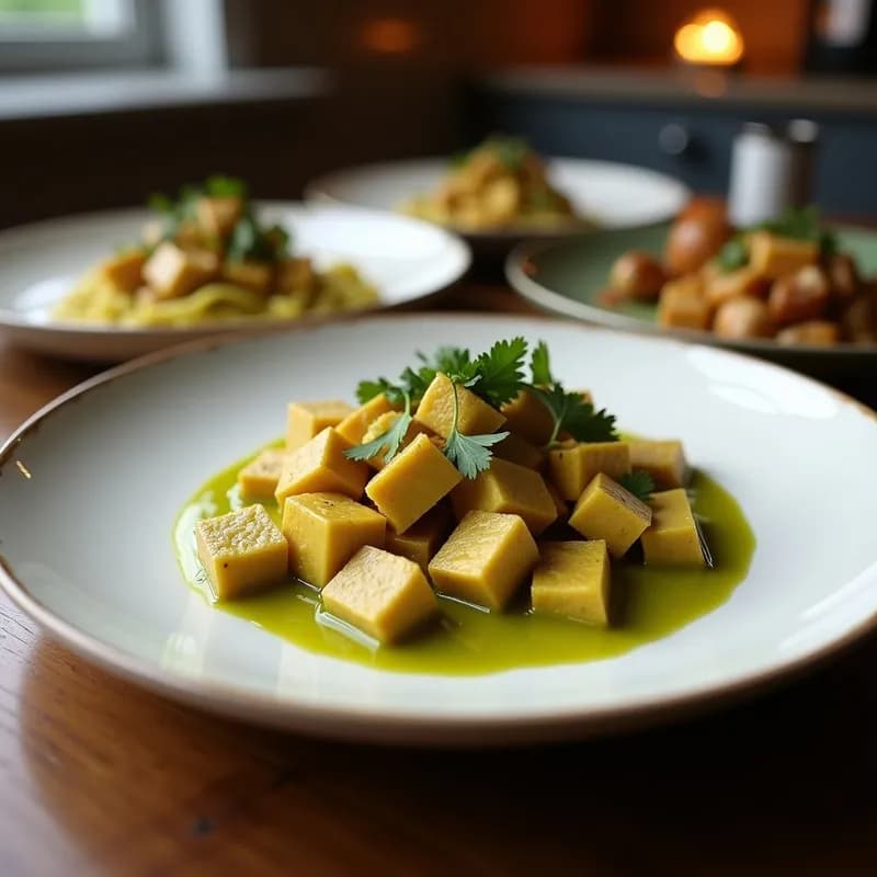 Curry Verde Tailandés con Tofu y Lechuga: Receta en 25 Minutos sin Cocción Previa
